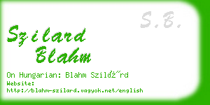 szilard blahm business card